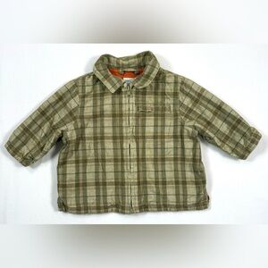 GYMBOREE Boys Vintage Y2K Plaid Zip Jacket 3-6m Cottagecore Retro Rare 2000s